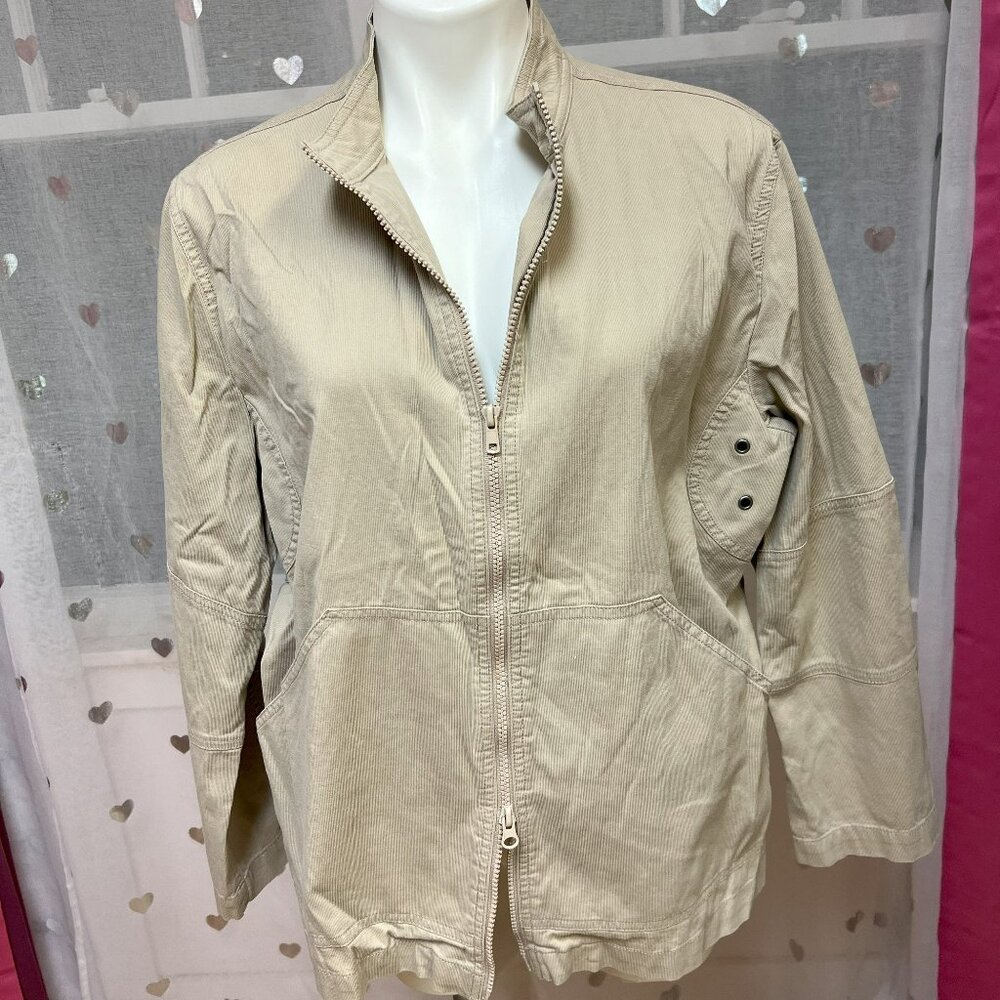 #186 Chico's Cream-Colored Zip-Up Dress Jacket Size 3 (16)
